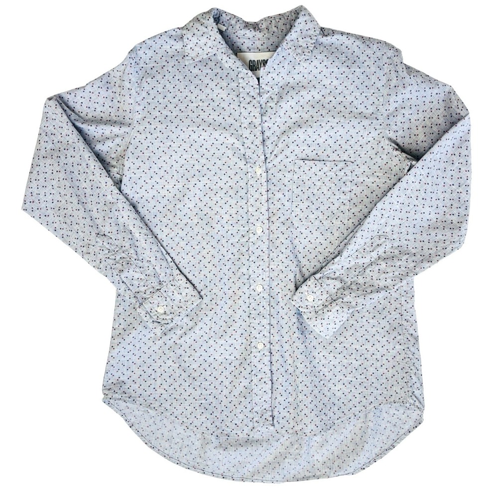 Grayson Frank Eileen Sz 2 (US 4-6) Hero Button Down Shirt‎ Blue Stripes & Stars